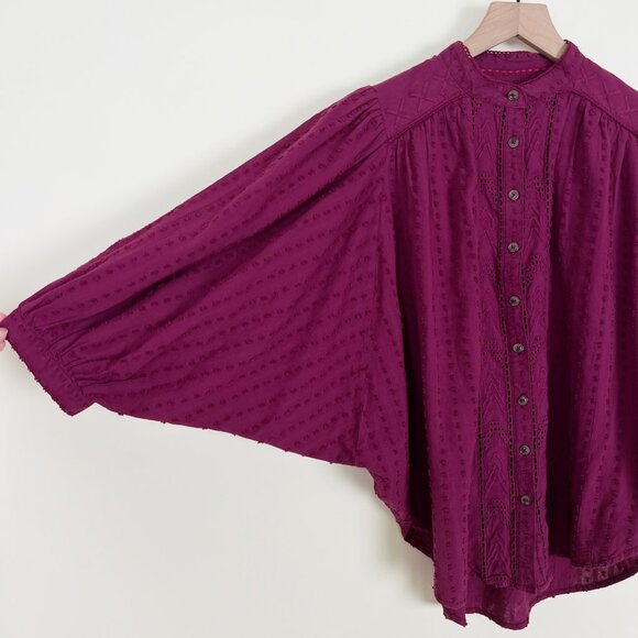 Anthropologie Tavi Embroidered Blouse Boho Bohemian Peasant Cottagecore Prairie - Picture 7 of 14
